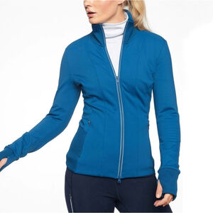 Athleta Ridge Jacket peacock blue lightweight athletic full zip women's small